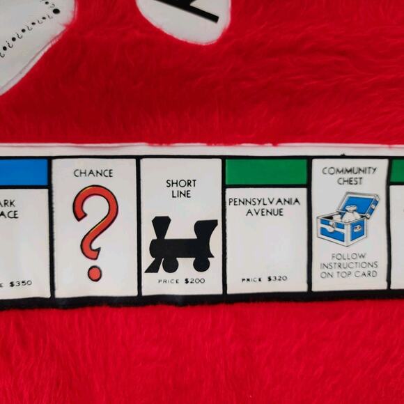 Vintage Monopoly Faux Fur Rug FAO Schwarz Vinyl Game Board 29"x29" 1960s 1970s - Picture 9 of 9